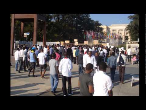 Manifestation de la communauté guinéenne devant l'ONU à Genève