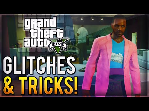 GTA 5 Online - 4 Glitches & Tricks Online (Invisible Stomach, Super Speed, Fence Skateboard & More)