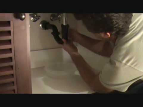 how to remove p trap under bathroom sink