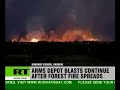 Ukrainian arms depot fire sets off artillery shells