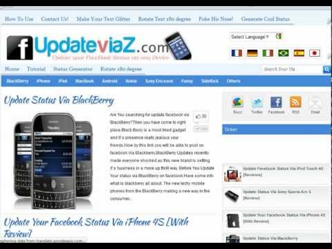 how to update facebook status via bb