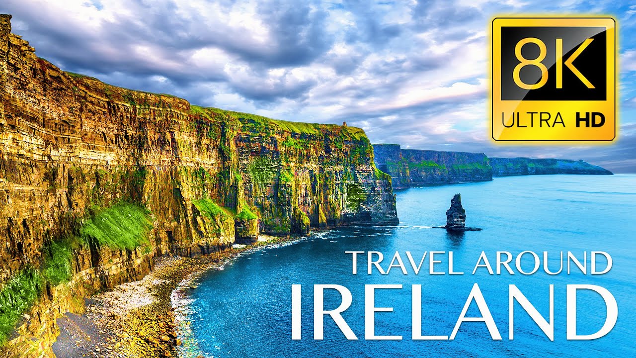 IRELAND 8K • Beautiful Scenery, Relaxing Music & Nature Drone Video in 8K ULTRA HD