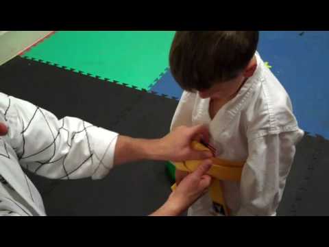 how to tie a karate belt on your child