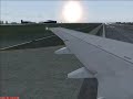 FS2004 Otopeni departure Boeing 737-700 YR-BGI Tarom (wing and spot view)