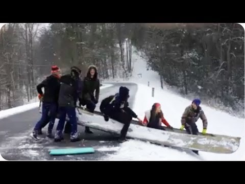 Canoe Luge Into Lake | New Olympic Sport!