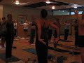 LaraH 04 teaches yoga shoulder stretch pose