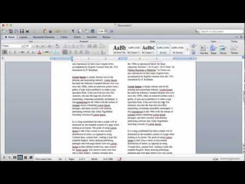 how to create columns in word