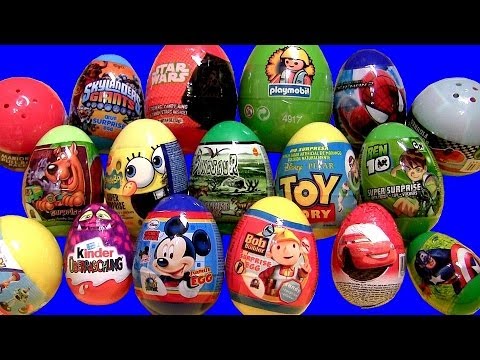 Minecraft Surprise Eggs Kinder Pac-Man Mickey SpongeBob Star Wars Cars Spider-Man Batman Superman