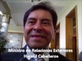 Ministro de Relaciones Exteriores, Harold Caballeros. Javira.