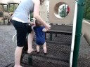 Elliot on a slide.