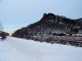 BNSF eastbound stack train S SEACHI at MP 329.69 on the St. Croix sub 1-26-09