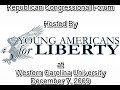 WCU Young Americans for Liberty NC11 Candidate Forum Part 01
