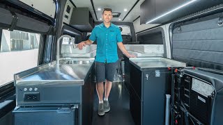 Metallic Van Conversion w/ Awesome Converting Bed | A new & different take on campervan interiors by Nate Murphy