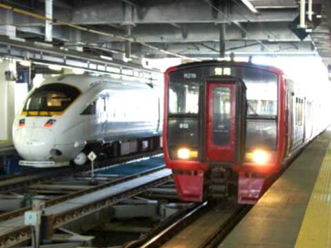 快速813系荒尾行き　博多駅到着
