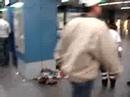 haha  fat drunk layed in the subway of Germany