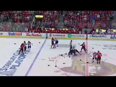 canadiens - Montreal Canadiens and Ottawa Senators players participate in a line brawl during Game 3 of the Eastern Conference Quarter Finals.