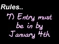 Everything should be in the video, but if you have any questions, ask. AND be sure to put your video as a responce. Old and new videos are aloud. song;; fashion artist;; lady gaga please enter, lol. most favorite couples;; shugo chara; Amu/Ikuto. Utau/Kukai. vampire knight;; Yuuki/Zero disney [classic] Aladdin/Jasmine. Ariel/Eric. disney [current] Miley Cyrus/Nick Jonas. Taylor Launter/Selena Gomez. Joe Jonas/Demi Lovato twilight;; bella/edward teen titans;; raven/robin final fantasy;; yuna/tidus studio Ghilbi;; howl/sophie. yugioh;; yami yuugi/yuugi or yuugi/atemu. [i like meh yaoi-fuls. ^^] crossovers fully aloud! please enter! ;) - Chrissy-chan Contestants FTW!! xdd kakarot00676 ravenxxrosexx transylvaniaqueen yugiohandpokemonfan rangergirl870 araagmai My special deal;; if you can get one person, anyone you know that's a video maker and likes the approved fandoms, to join the contest, I will sub you the moment they enter. Of course, they will have to take an oath that you really reccommended them to the contest. contact me if you have any questions about the deal by PM or comment.