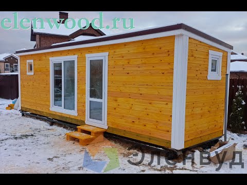 09. Готовая баня СКАНДИНАВИЯ с санузлом 8,0х2,3 м