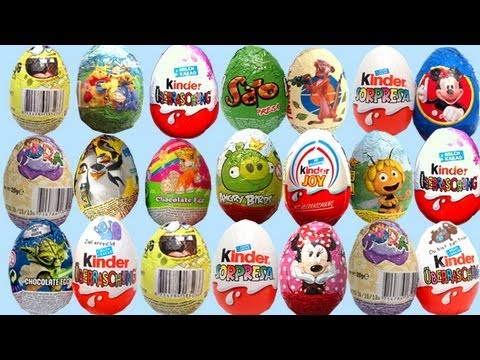 20 SURPRISE eggs toys huevo kinder UNBOXING gonzalomedin