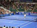 Sampras aces Genepri to win the first set Sampras aces Genepri to win the first set