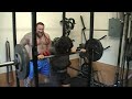 Max Effort -Bench vs. average bands -Reverse average band bench press -Buffalo Bar squats vs. choked Strong bands -Straight weight bench press -Squats vs. 50lbs of chains