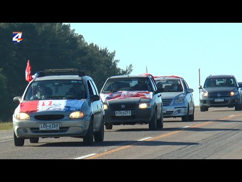 Caravana de trabajadores de la industria química en defensa de Ancap y ALUR pasó por Paysandú