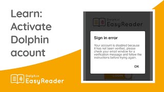 How do I activate my Dolphin account? - EasyReader App Tutorial