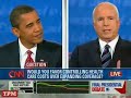 barack obama and john mccain at third presidential debate, october 15, 2008