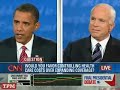 barack obama and john mccain at third presidential debate, october 15, 2008