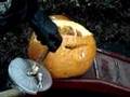 Tesla CD Turbine Pumpkin Cuttin' Ceremony