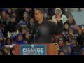 Barack Obama's lightning strike in thunderstorm speech at Widener University.