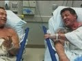 Arnold Schwarzenegger and Sylvester Stallone pictured in hospital