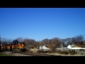5 BNSF Engines Lead Auto/Stack Train
