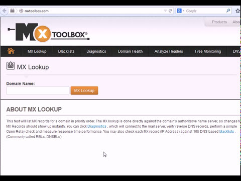 how to test mx records by nslookup