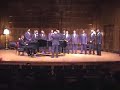 male chorus sings for william warfield scholarship at eastman theather in rochester new york directed by thaddeus warfield who is one of william's brothers