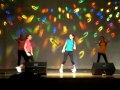 Julie, Alex, Danielle, and Ana dancing at UMMS talent show