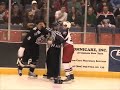 Derek Dorsett (Syracuse Crunch) v. Deryk Engelland (WBS Penguins) Derek Dorsett (Syracuse Crunch) v. Deryk Engelland (WBS Penguins)