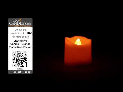 Battery Operated LED Votive Candle - Orange Flame Non-Flicker