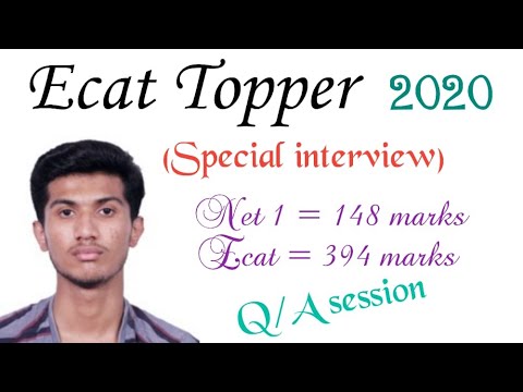 ECAT 2020 Topper interview | Sharing his experience of Ecat and net ....