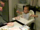 Baby Natalie playing the raisin game