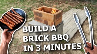 How to build a brick BBQ in 3 minutes - Backyard Concrete Block Grill : barbecue easy
