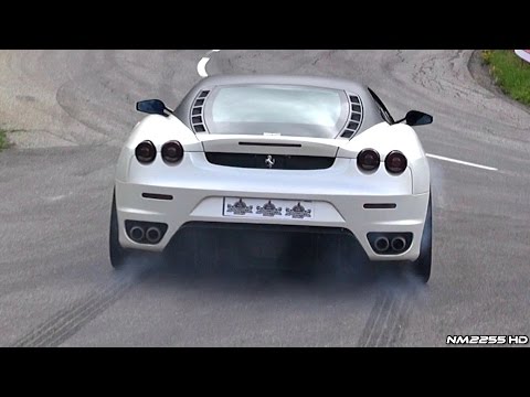 Insanely LOUD Ferrari F430 Tire Smoking Launch and Revs!