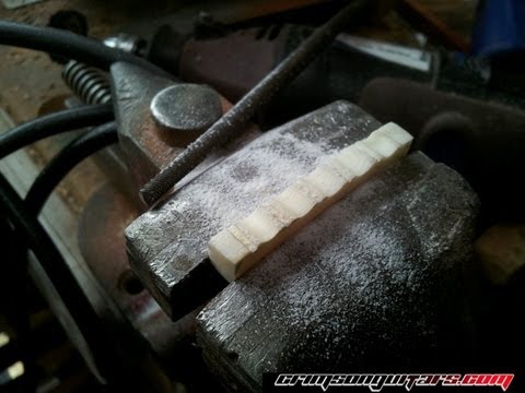 How to cut a guitars nut slots - guitar building basics