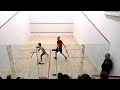 James Willstrop the world number 1 squash player against Saurav Ghosal the Indian number 1 squash player at Tring Squash club for the opening of the new glass back court.