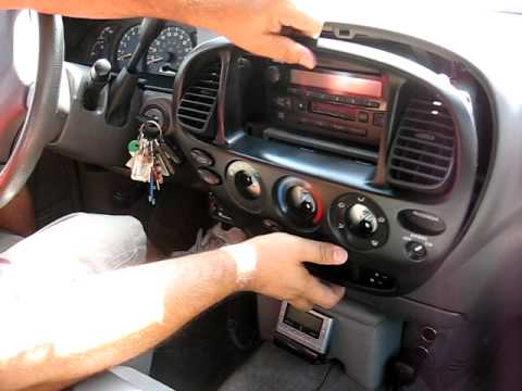 How to Remove Radio / CD / Cassette Player  from 2003 Toyota Tundra for Repair.