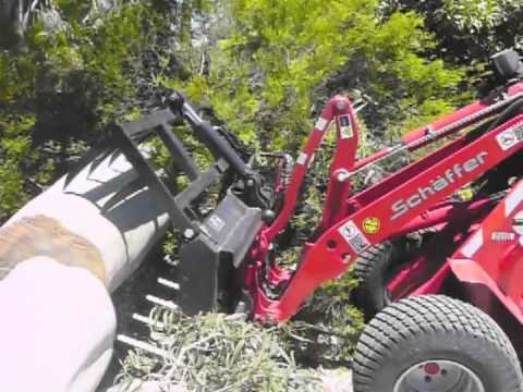 Schaffer articulated front end loaders in tree work loppers, arborists, nursery & landscaping