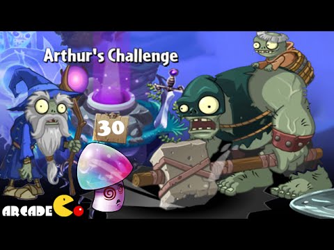 Plants Vs Zombies 2 Dark Ages: Part 2 Dark Ages Zombie King Battle Arthur's Challenge Level 30