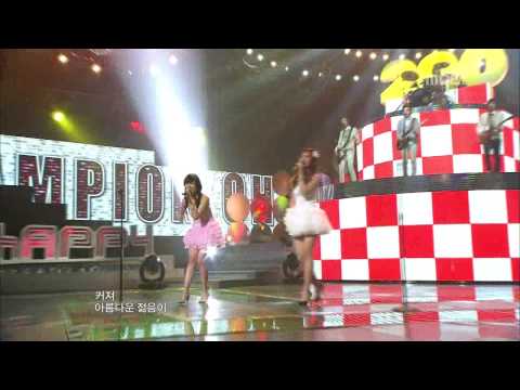 100220 SNSD Yuri,Tiffany with CNBLUE 'Gee+Champion' @ MC