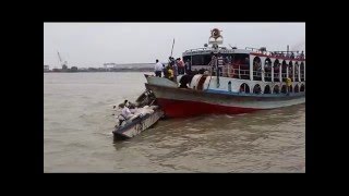 Boat accident in river  live and real video