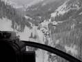Landing in a helicopter at Alpental Ski Resort